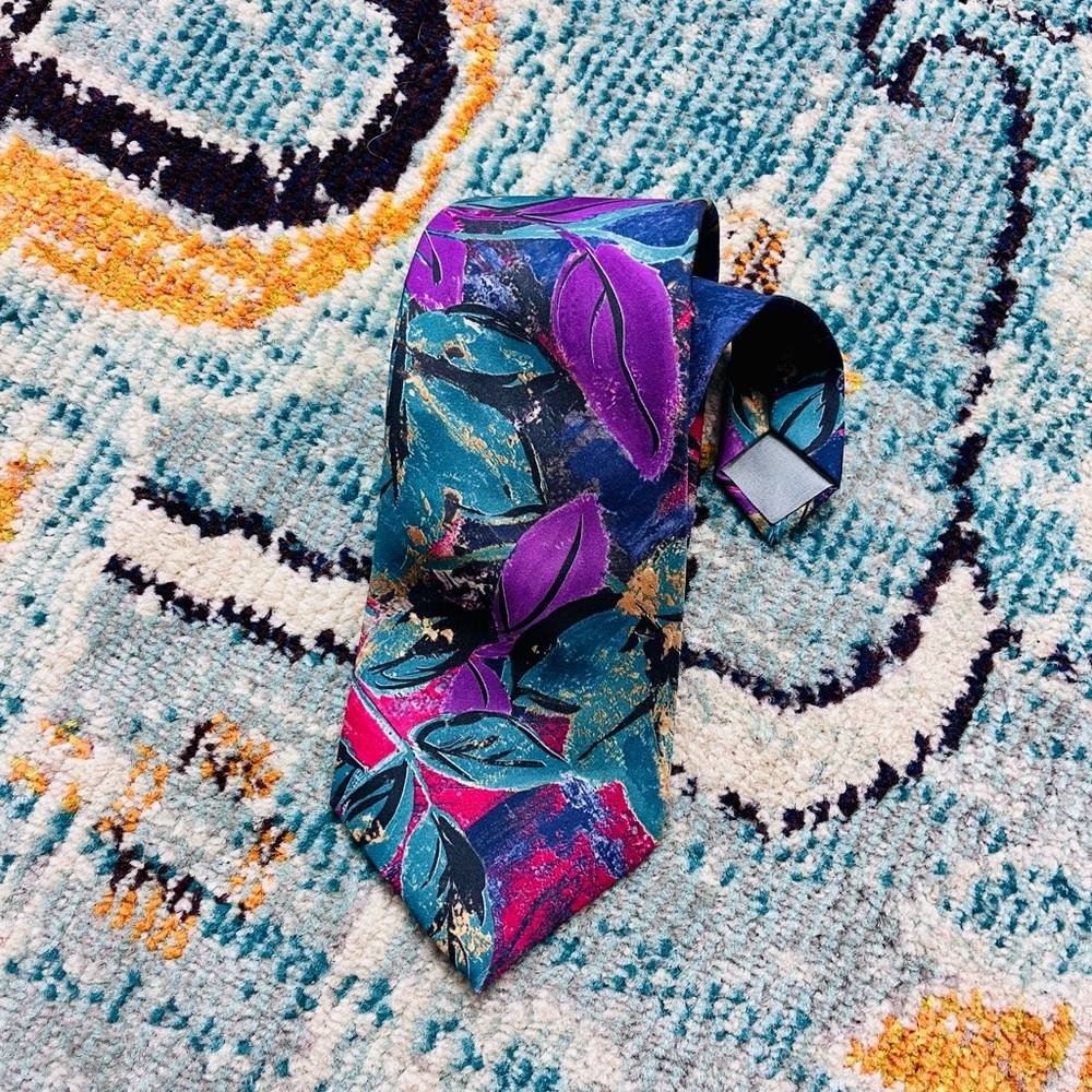 VTG 1990s Leaf Patterned Tie